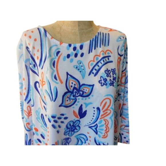 Jess & Jane Size S Small Artsy Viva Print Knit 3/4 Sleeve Top NWT - Picture 3 of 3